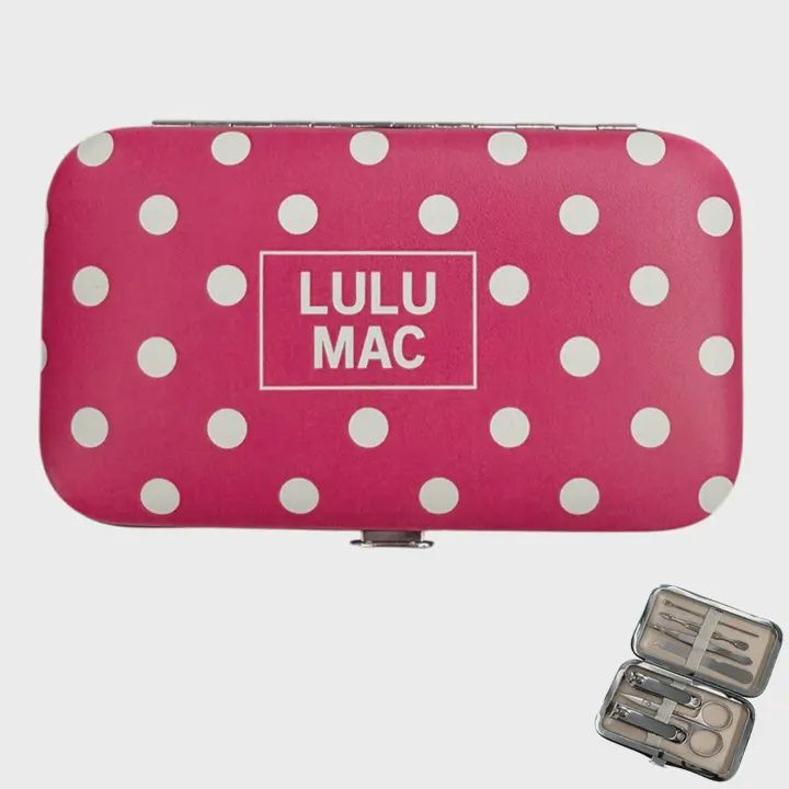 Hot Pink/White Dot Manicure Set
