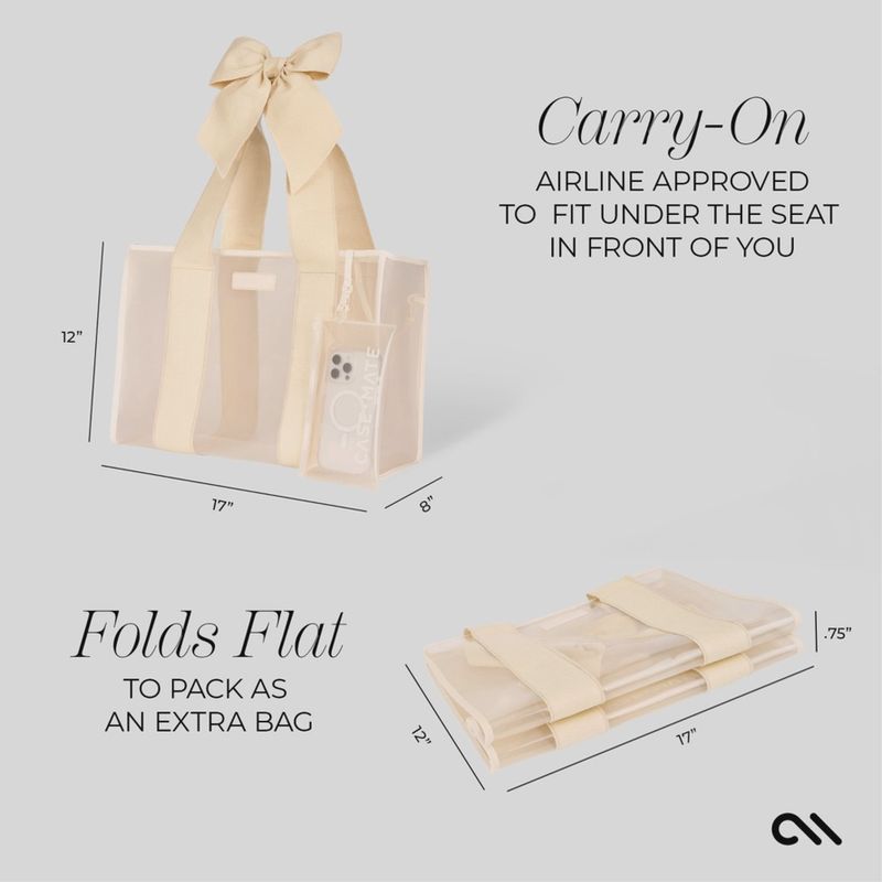Case-Mate Ecru Raffia Bow Jelly Tote Bag