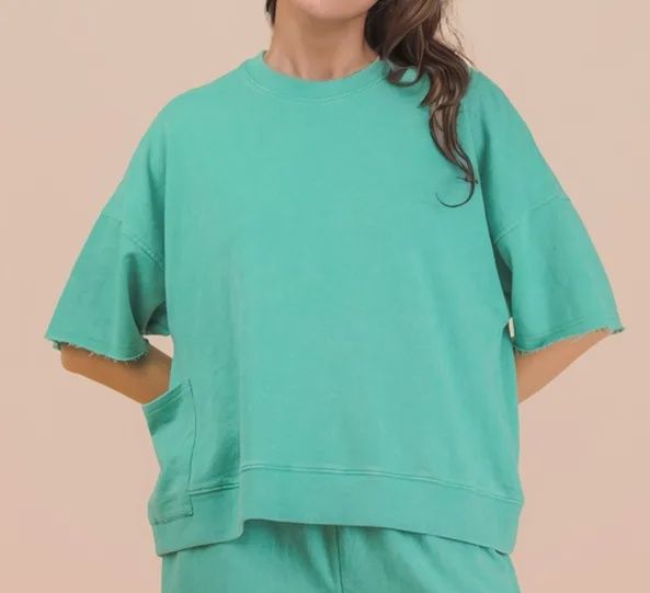 Mineral Washed Knit Casual Top