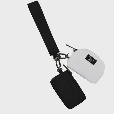 LULU Mac Black/White Double Pouch Wristlet