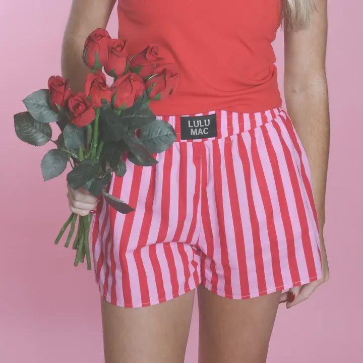 LULU Mac Red/Pink Striped Boxer Short
