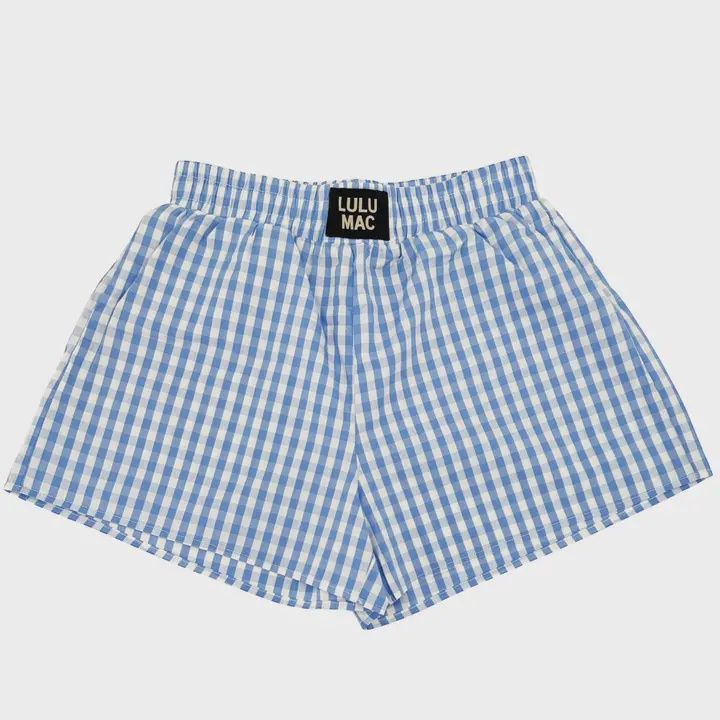 LULU Mac Lt. Blue Gingham Boxer Short