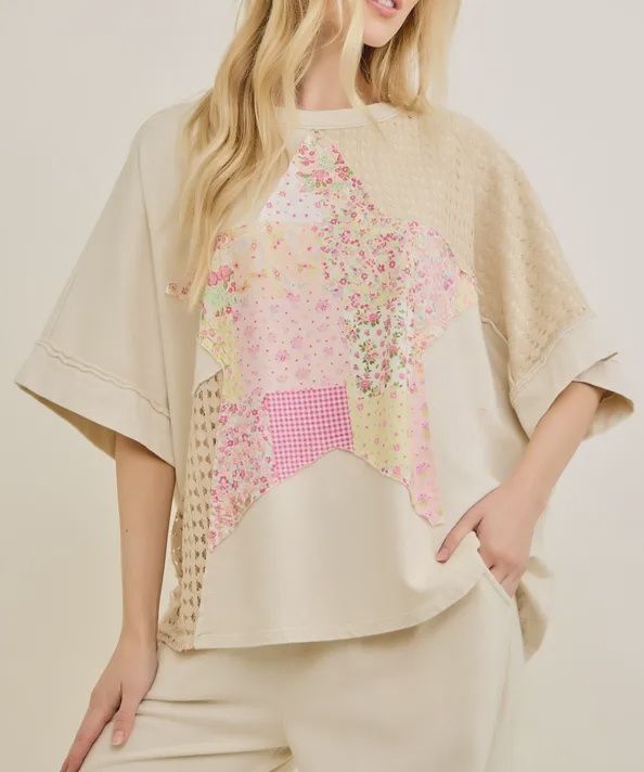 Mineral Washed Spring Star Top-Natural