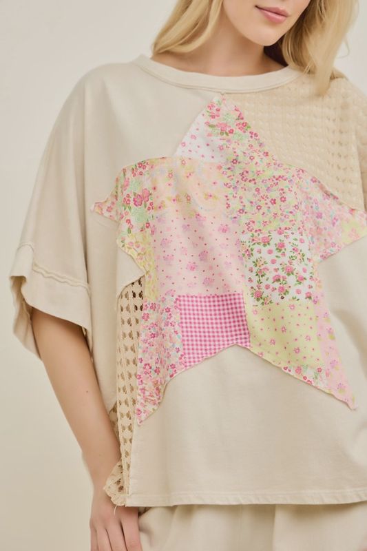 Mineral Washed Spring Star Top-Natural