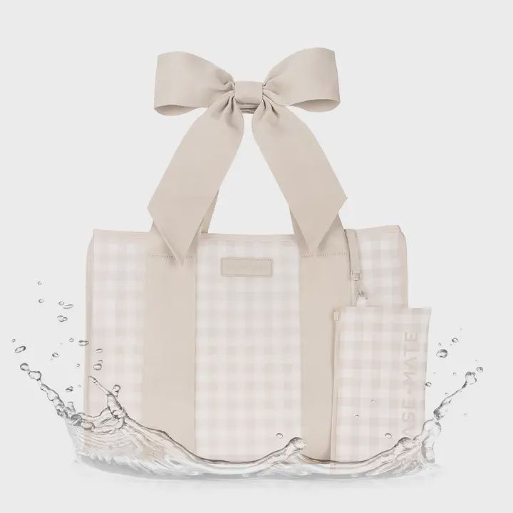 Case-Mate Latte Gingham Bow Jelly Tote Bag