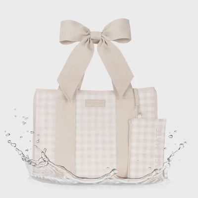 Case-Mate Latte Gingham Bow Jelly Tote Bag