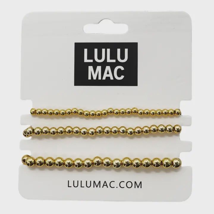 LULU Mac 3 Strand LG Bracelet Set - Gold