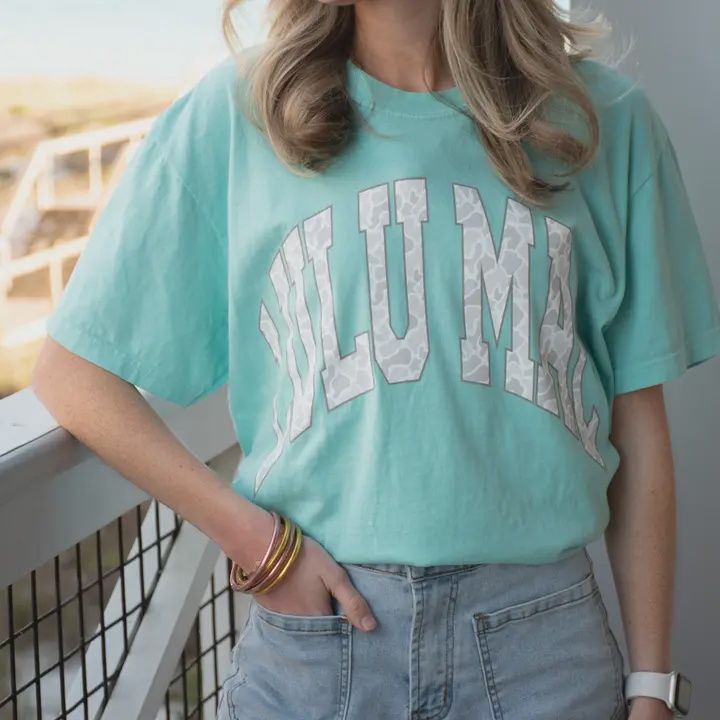 LULU Mac Camo Comfort Colors Tee -Chalky Mint