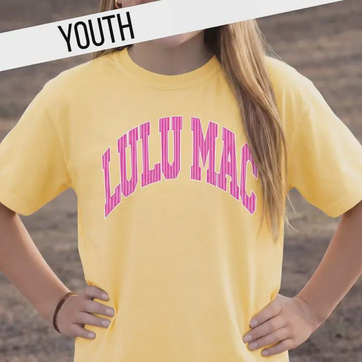 LULU Mac Kids Stripe Butter Youth Comfort Colors Tee
