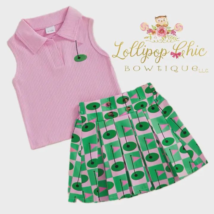 Golf Pleated Girls Skirt Set