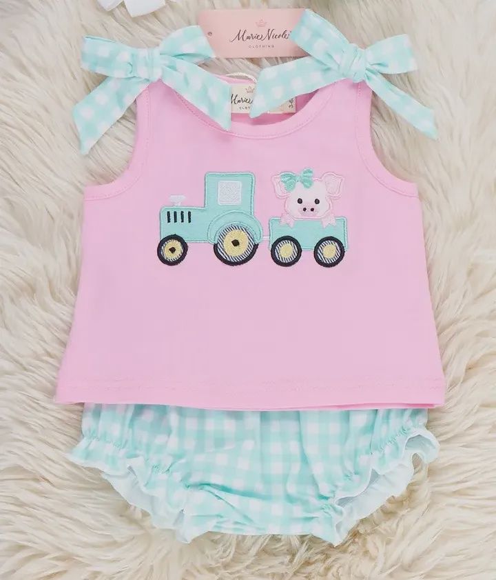 Tractor Tots Embroidered Bubble Outfit