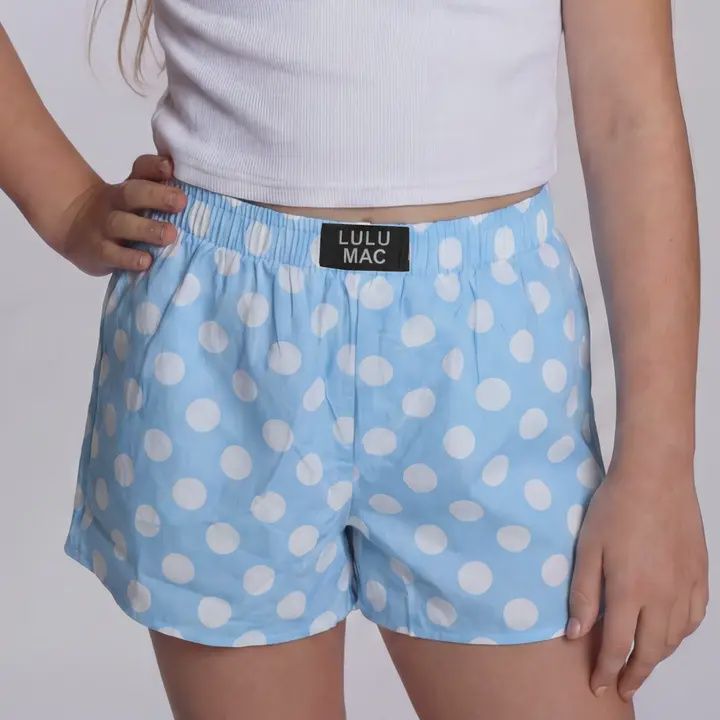 LULU Mac Kids Polka Dot Shorts - Lt. Blue