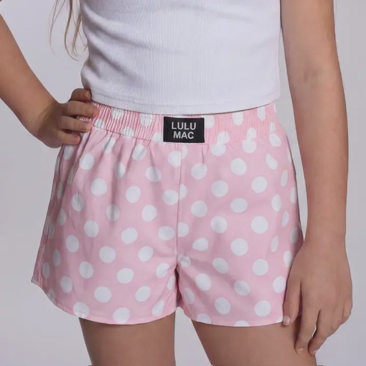 LULU Mac Kids Polka Dot Shorts - Lt. Pink