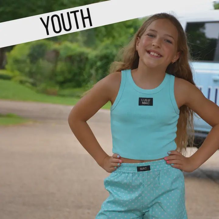 LULU mac Kids Solid Tank - Aqua