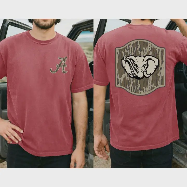 Alabama Camo Tee - Crimson