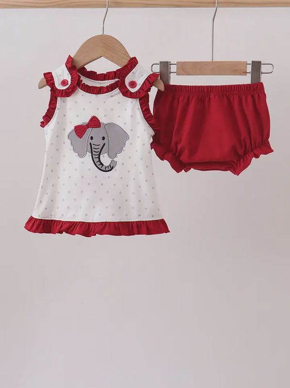 Alabama Elephant Applique Bloomer Set