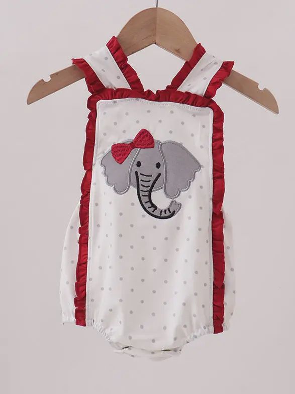 Alabama Elephant Applique Ruffle Bubble