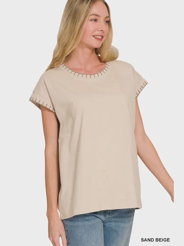 Stitch Detailed Oversize Top