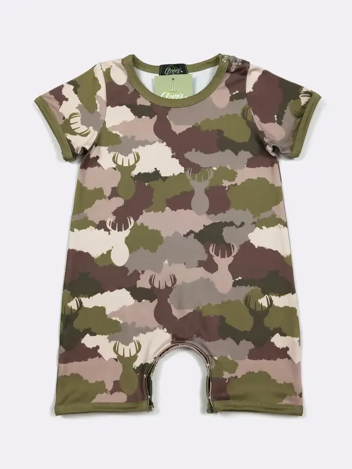 Deer Camo Boy Romper