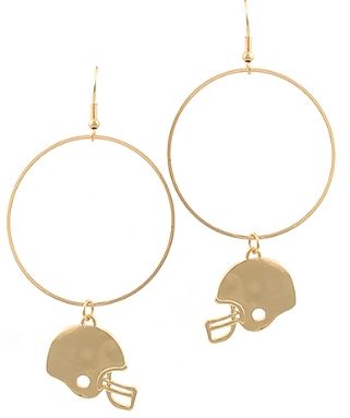 Game Day Football Helmet &amp; Large Circle Earrings
