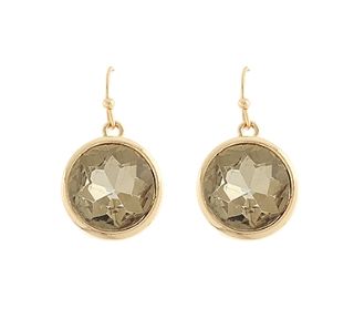 Dome Shape Champagne Stone Dangle Earrings
