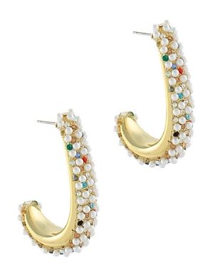 Pave U Shape Hoops