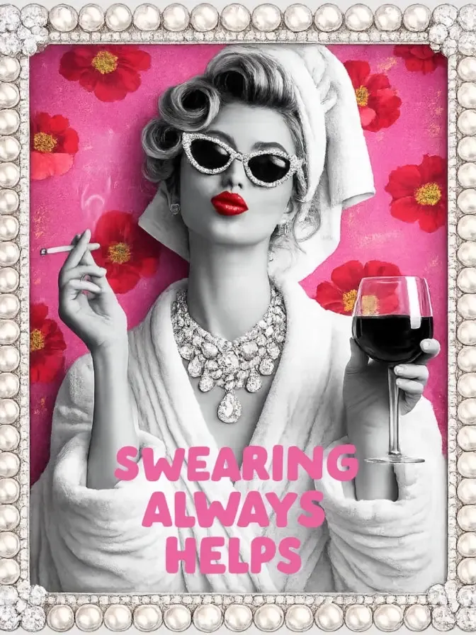 Swearing Always Help Cream Crystal Graphic Tee