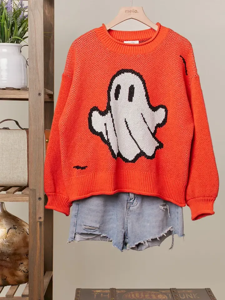 Halloween Spooky Face Ghost Knit