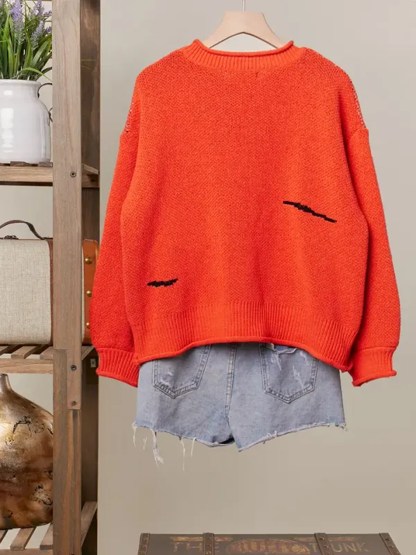 Halloween Spooky Face Ghost Knit
