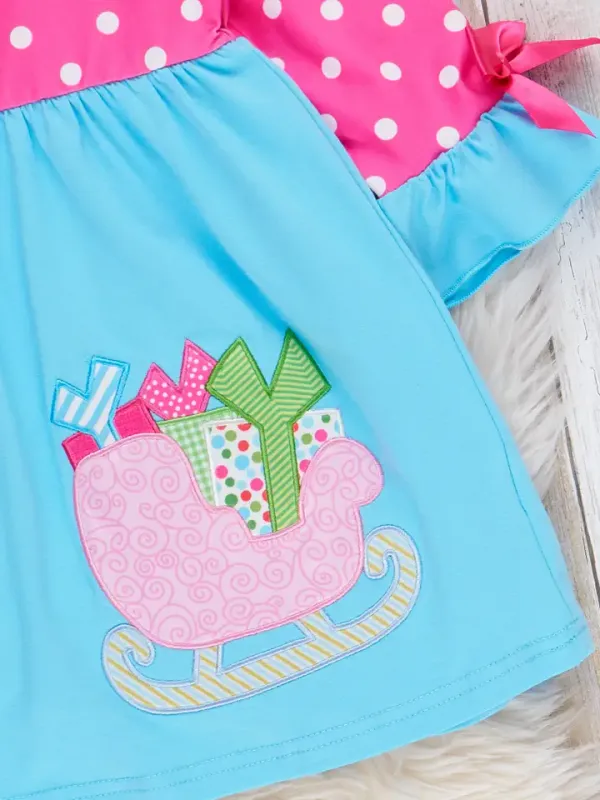 Jolly Sleigh Surprise Embroidered Dress