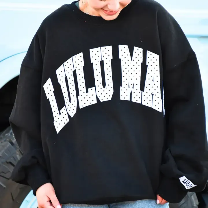 LULU Mac Sweatshirt - Black-White Polka Dot