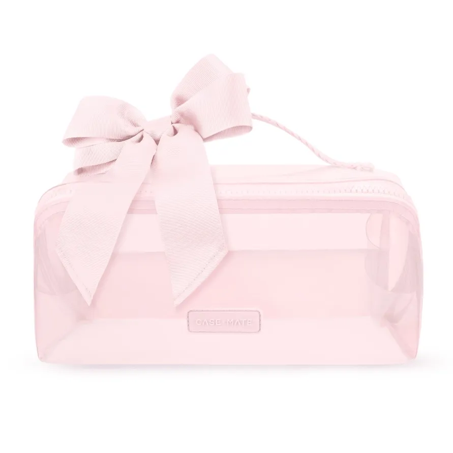 Jelly Cosmetic Bag – Waterproof Lay-Flat Makeup Bag -Ballet Pink