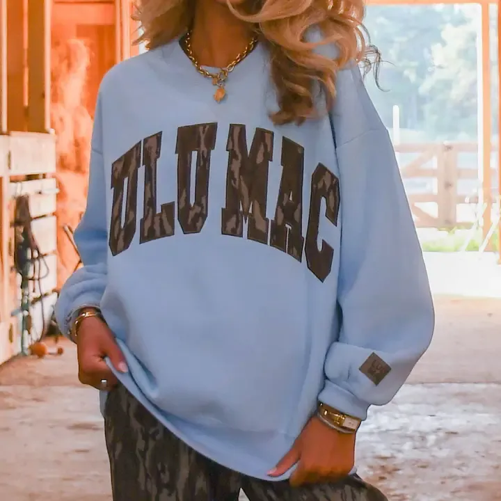 LULU Mac Sweatshirt Light Blue w/ Mossy Oak Bottomland