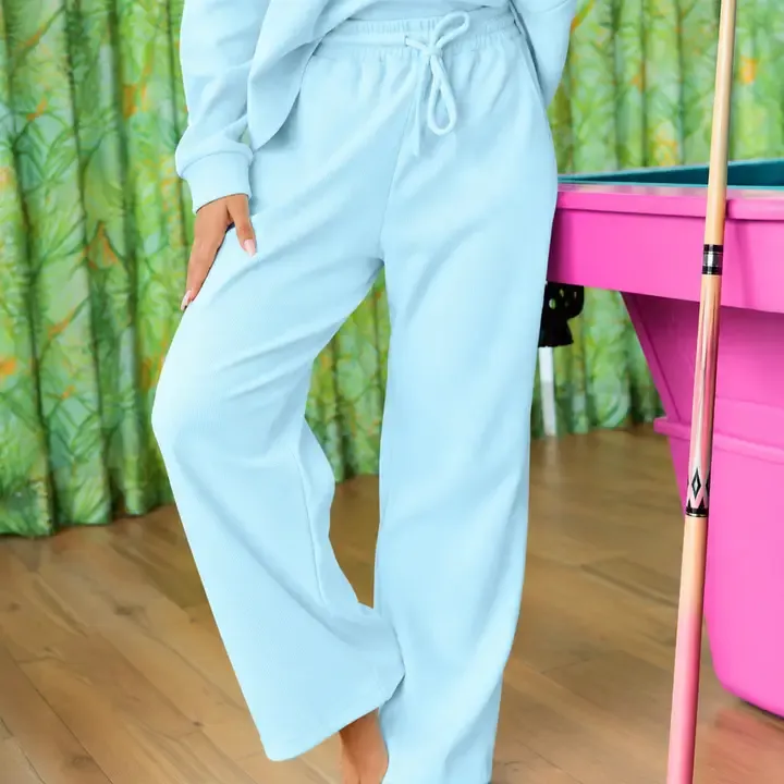 LULU Mac Waffle Pant-Ice Blue