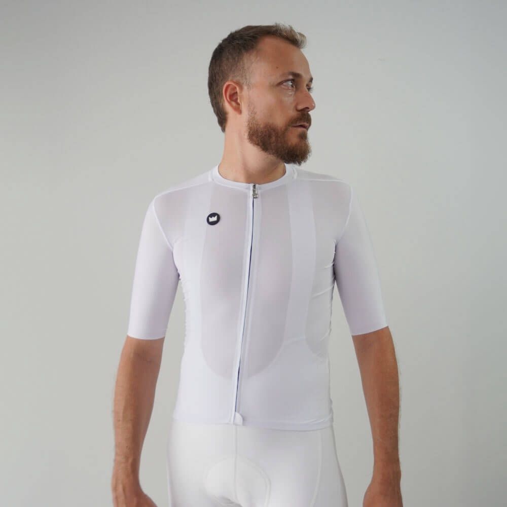 Ruta 29 Elemental Jersey Men Cycling, Colour: White, Size: S