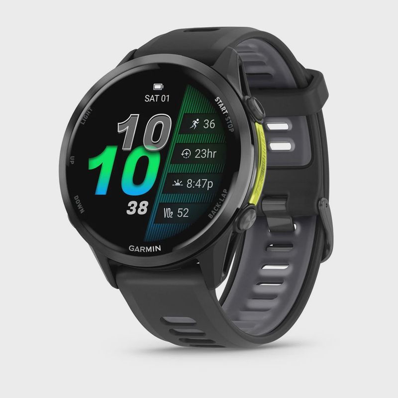 Garmin- Forerunner® 970 – Carbon Gray DLC Titanium with Black/Translucent Whitestone Band