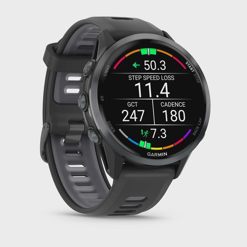 Garmin- Forerunner® 970 – Carbon Gray DLC Titanium with Black/Translucent Whitestone Band