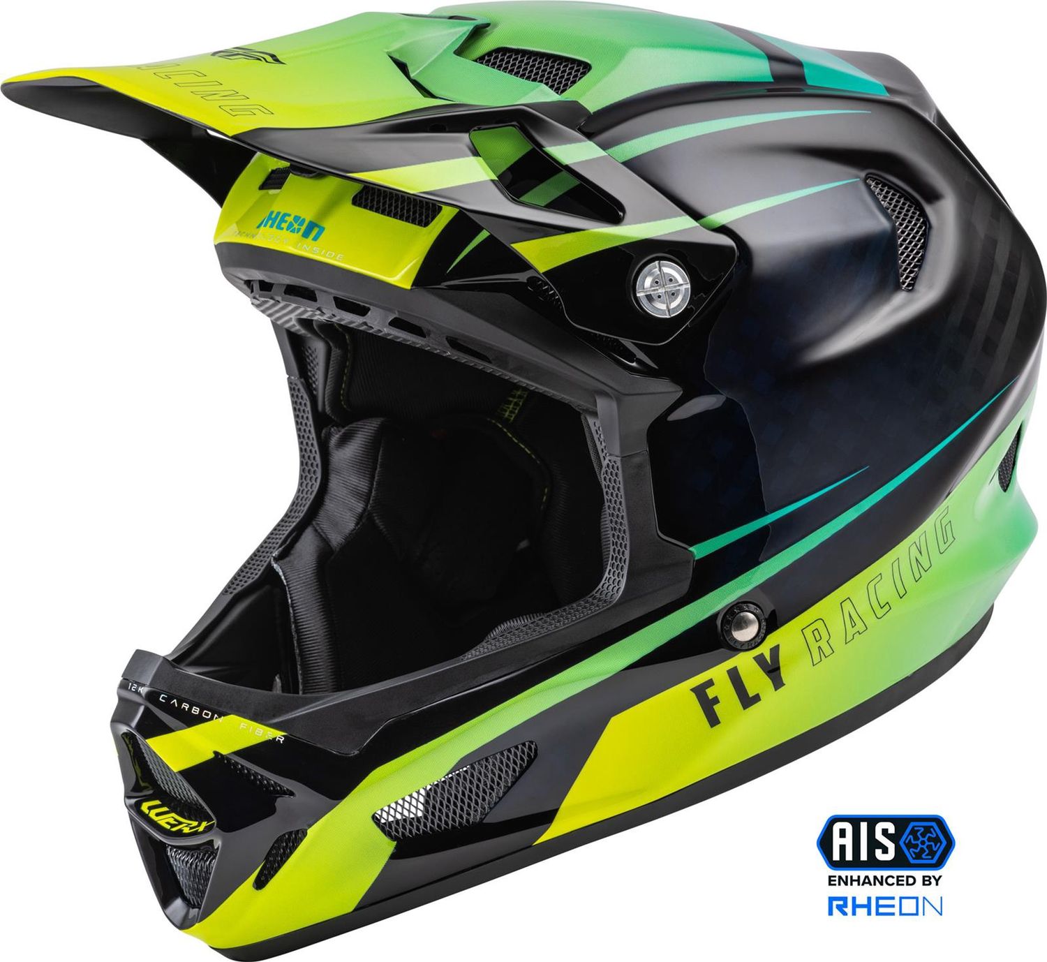 WERX-R CARBON HELMET YELLOW/ TEAL/ BLACK YL 51-52 CM