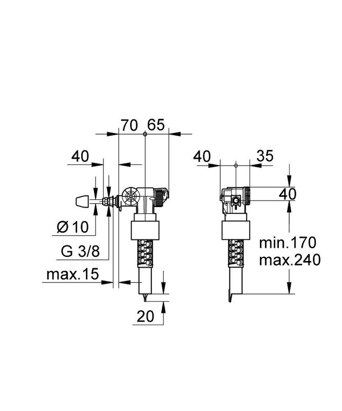 SYSTÈME DOUBLE CHASSES  AV1 GROHE  BATI SUPPORT