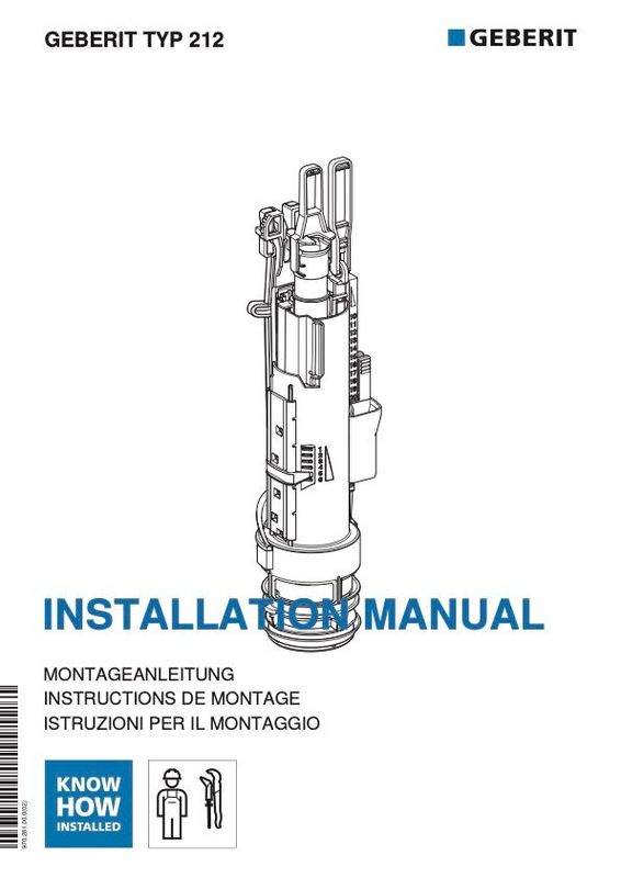 MECANISME DE CHASSE D'EAU COMPLET - GEBERIT - SIGMA TYPE 212 POUR BATI SUPPORT- WC SUSPENDU