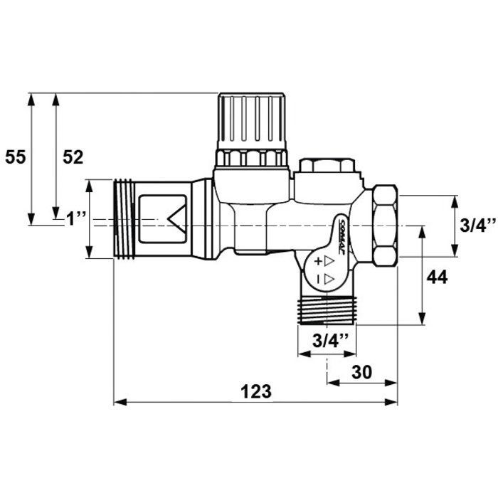 Groupe de sécurité COMAP droit 889 - 3/4"-Laiton DZR