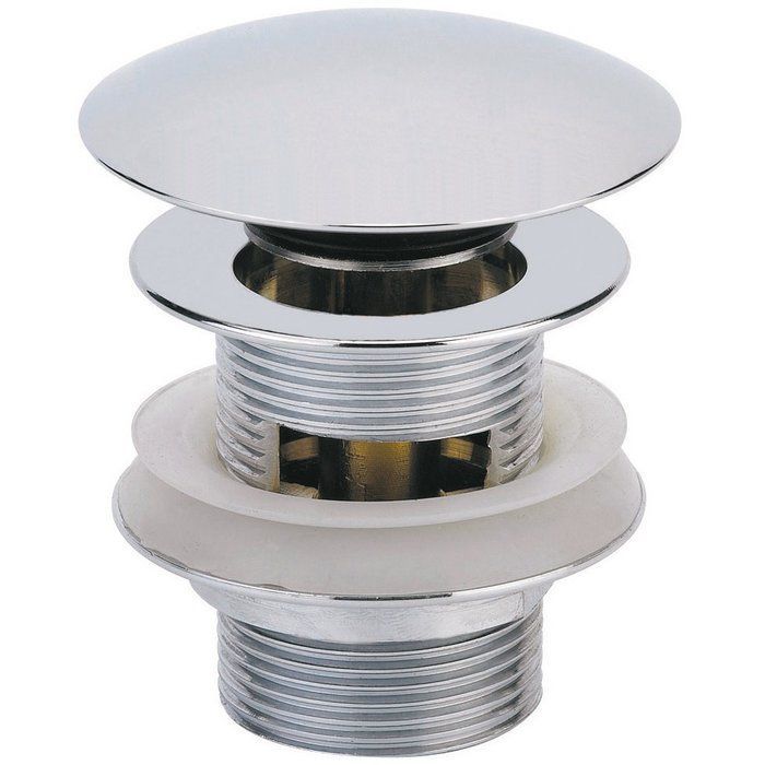 Bonde lavabo ou vasque avec trop plein-clapet laiton digiclic- h. 58 mm-chromé