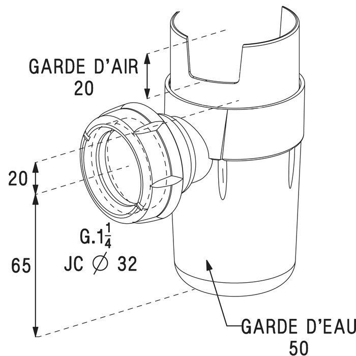 Siphon groupe de sécurité à emboîter NICOLL