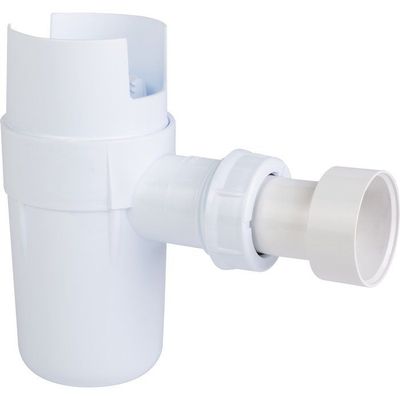 Siphon groupe de sécurité plastique blanc à coller NICOLL