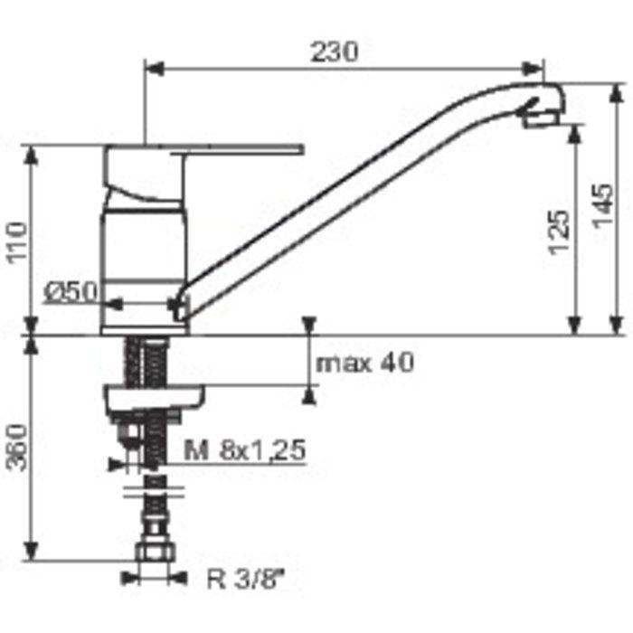 Mitigeur évier SIDER Ibaya Bec orientable SIDER