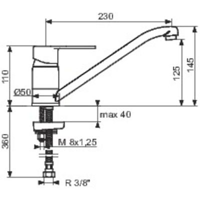 Mitigeur évier SIDER Ibaya Bec orientable SIDER