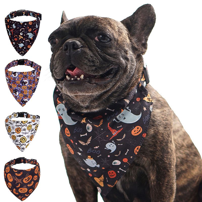 Halloween Dog Bandanas Dog Accessories for Small Large Dogs Cat Puppy Pet collar Pumpkin Skull Dogs Bandana 1Pc