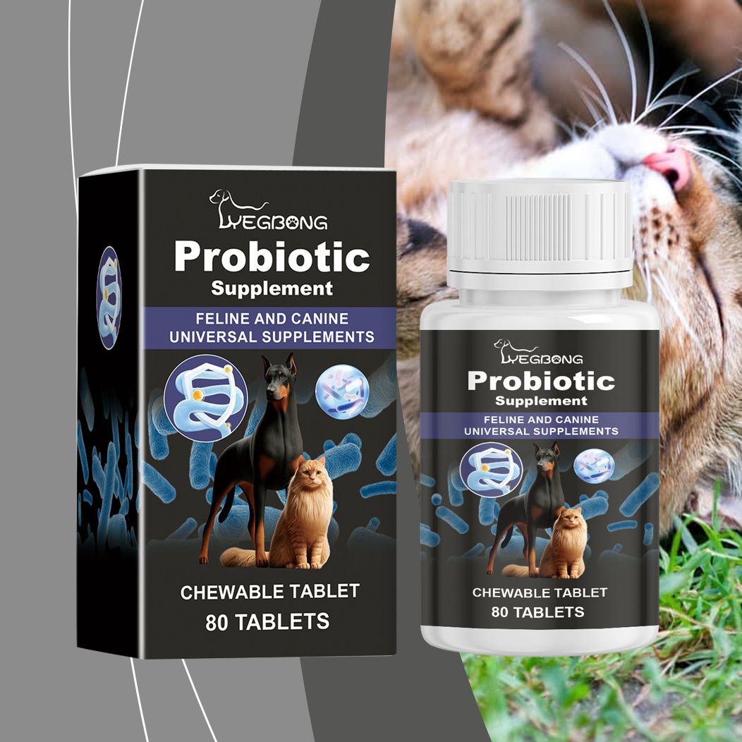80 Tablets - Universal Probiotics for Dogs and Cats | Nutritional Supplement for Enhanced Nutrient Absorption in Pets