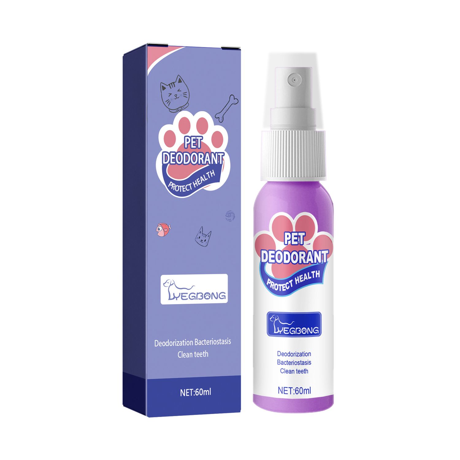 Yegbong Oral Spray Pet Breath Fresher &amp; Mouth Cleaner Cat Deodorizer for Pets