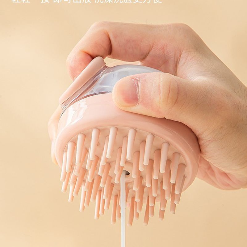 Dog Shower Brush Pet Dog Grooming Massage Bath Cleaning Brush with Shampoo Dispenser for Long Hair Dogs and Cats Shower